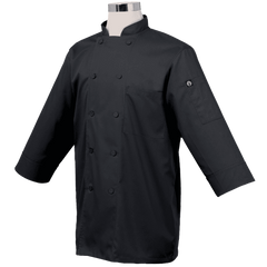 Chef Works JLCL BLK M Basic 3 4 Sleeve Chef Coat